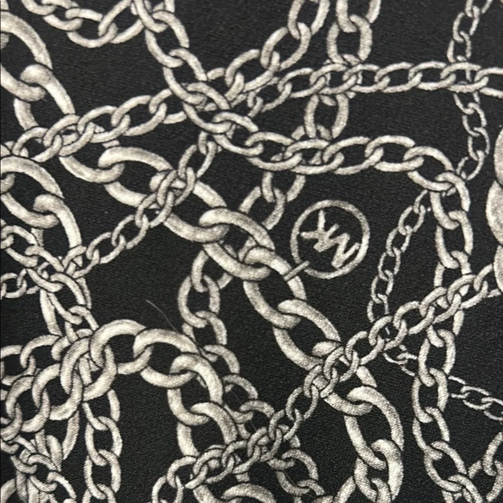 MICHAEL Michael Kors Graphic Black and Gray Blouse with Mandarin Collar - Picture 4 of 4